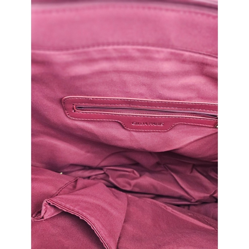 Gilda Paris Burgundy Quilted Tote Bag with Chain Accent Designer Inspired NWT - Picture 13 of 14